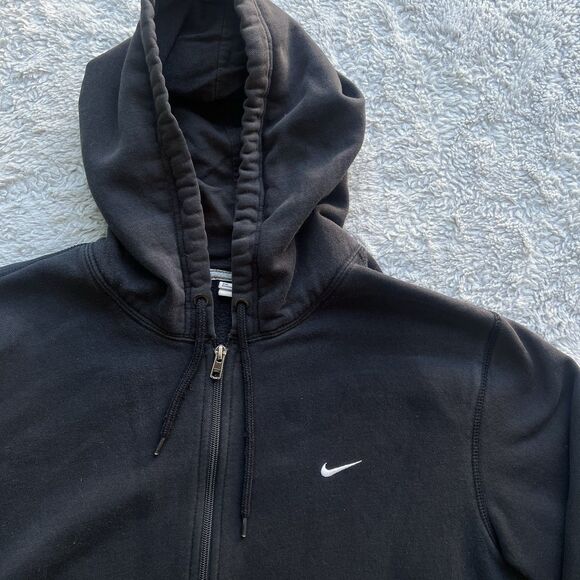 Nike Men’s Y2K Full Zip Hoodie Sweatshirt XXL Embroidered Swoosh Faded Black - Picture 2 of 7